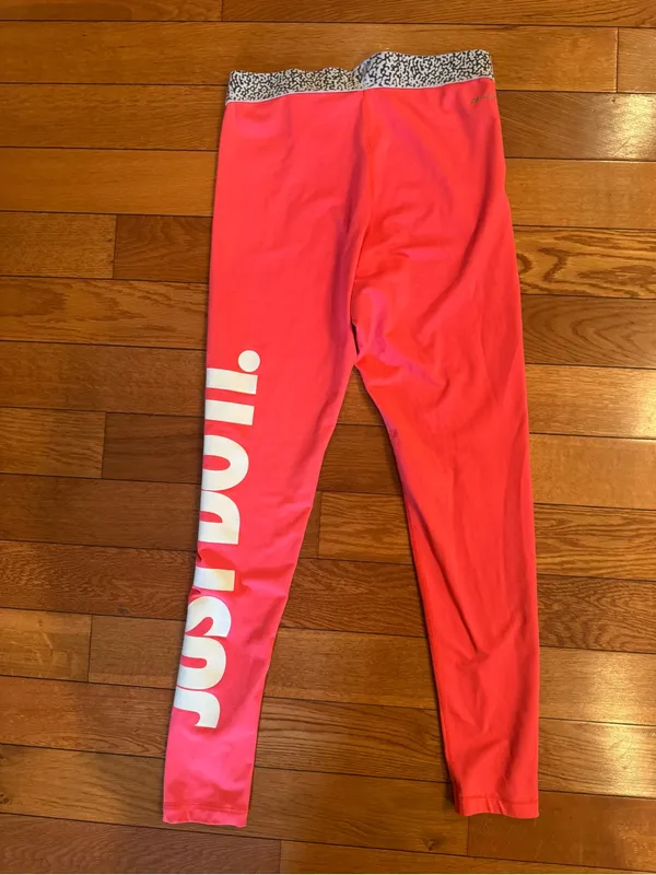 Nike Pro Hyperwarm Neon Pink "Just Do It" Leggings Tights - Size M - Image 6