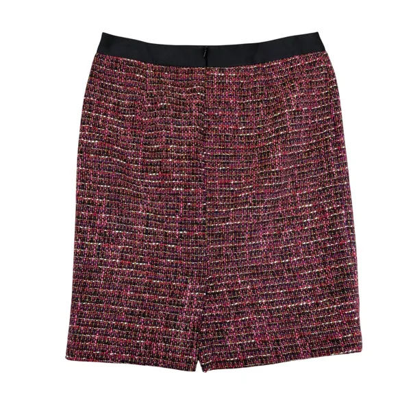 Boden‎ Tweed Pencil Skirt Pink Black Plaid Business Casual Women US 10R - Image 2