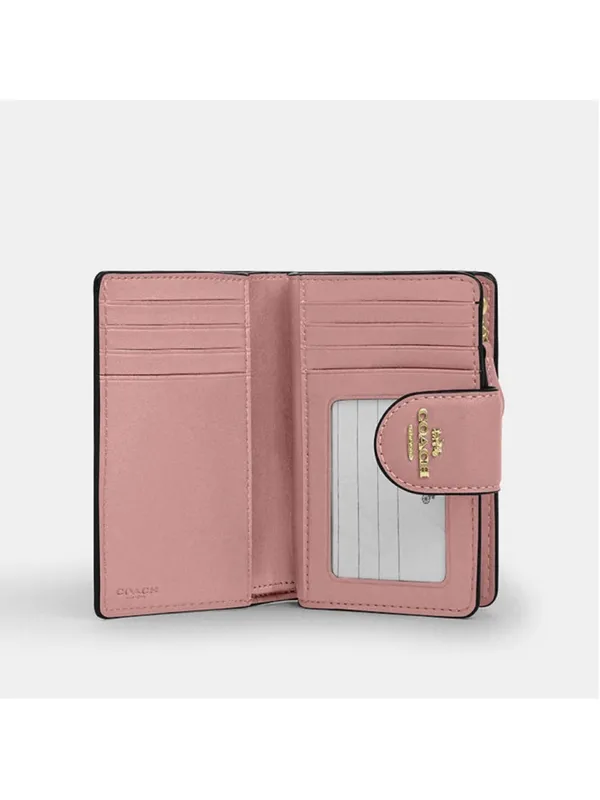NEW Coach Signature Leather Medium Corner Zip Wallet Pink Petal CZ341 NWT - Image 3