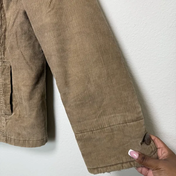 VTG 90s y2k Braetan Women Sherpa Lined Corduroy Jacket‎ Large Brown Western Boho - Image 5
