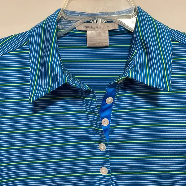 Nike golf striped collared polo style shirt - Image 2