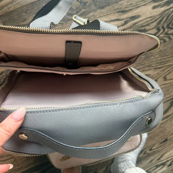 Calpak Grey Leather Bagpack Gray - Image 7