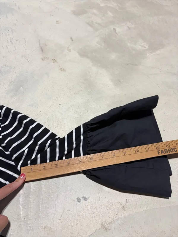 By Anthropologie black and white stripe blouse small - Image 8