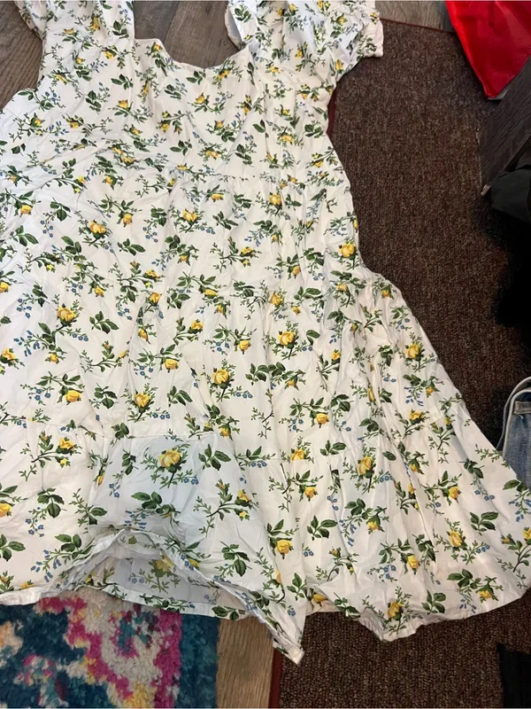 Faithfull the Brand Women's Eldora Printed Mini Dress White Yellow Size small - Image 14