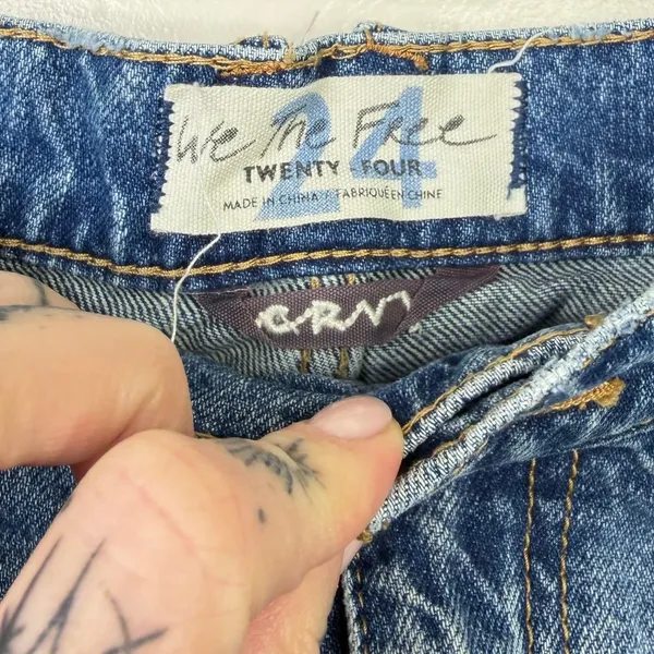 Free People We The Free East End Dusk Crvy Straight Shooter Denim Jeans Size 24 - Image 8
