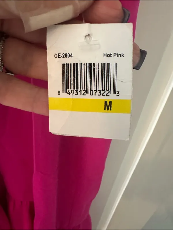Amanda Uprichard nwt hot pink dress drop waist lined chain halter ruffle MEDIUM - Image 6