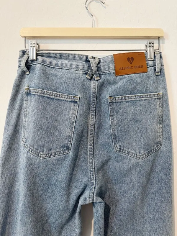 Aelfric Eden Cinched Bow Jeans Size 30 Baggy Wide Leg Streetwear Cyber Grunge - Image 11
