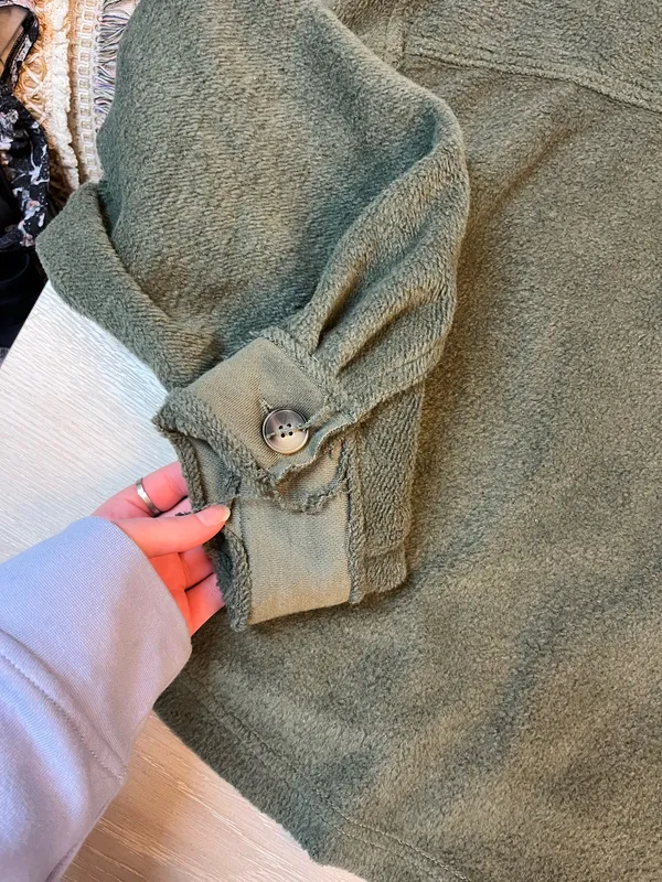 Altar'd State Olive Green Fleece Jacket - Image 6