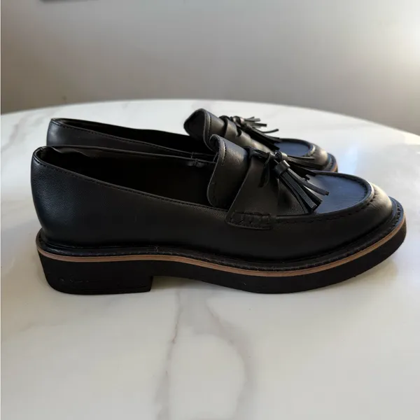 Splendid Black Leather Tassel Loafers - Image 3