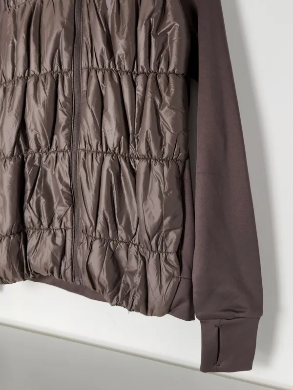 Avia Chocolate Brown Quilted Hooded Puffer Jacket - Image 2