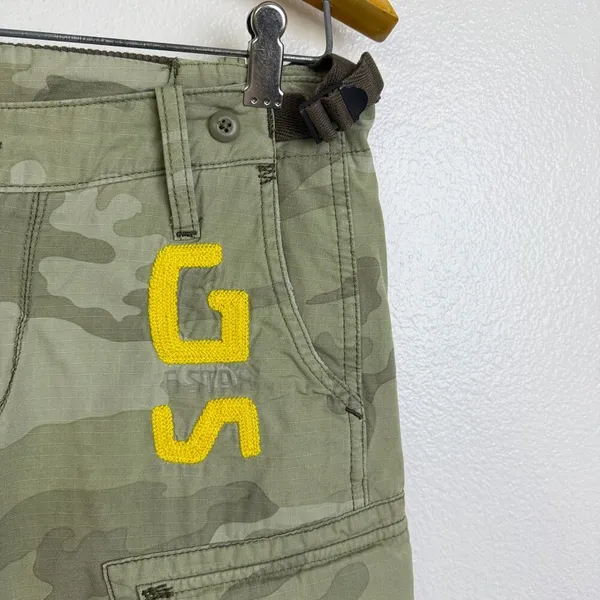 G Star Raw Danbury Field Cargo Pants Womens 26 Green Camo Utility Embroider Army - Image 4