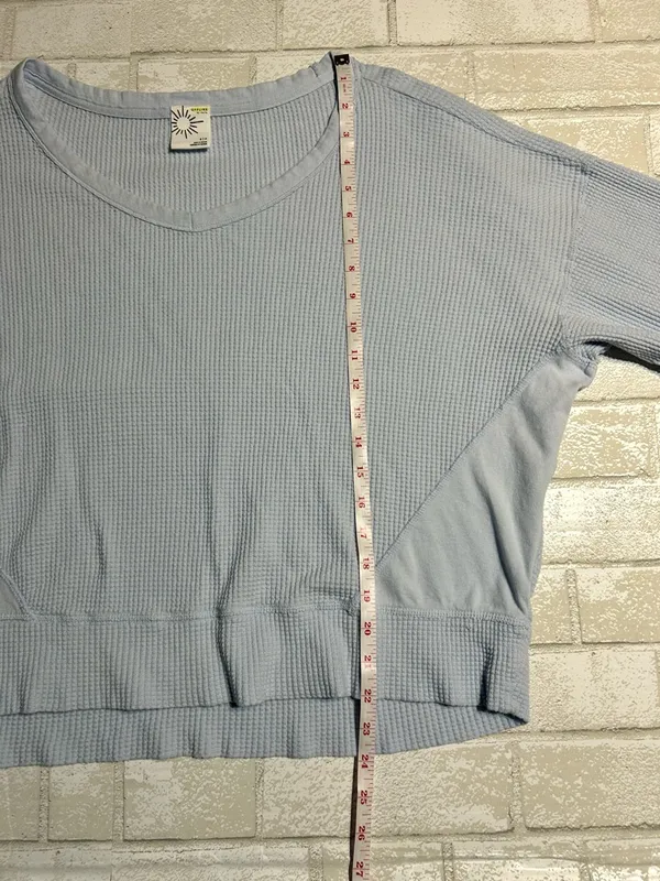 Offline oversized Women's Waffle Knit Top Size small Blue - Image 5