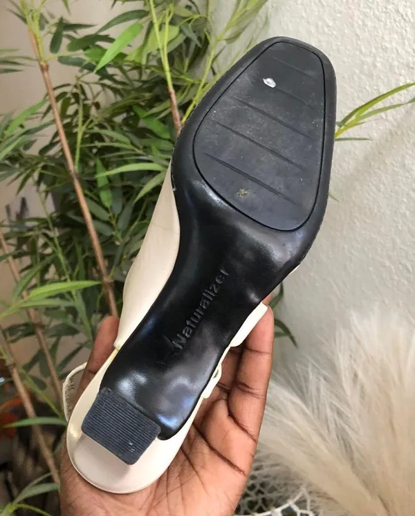 Naturalizer Genuine Leather Cream beige nude square toe mules slingback pumps 2.5” kitten heels -office siren core-Size 6M Excellent condition #coquette #twee #fairycore - Image 6