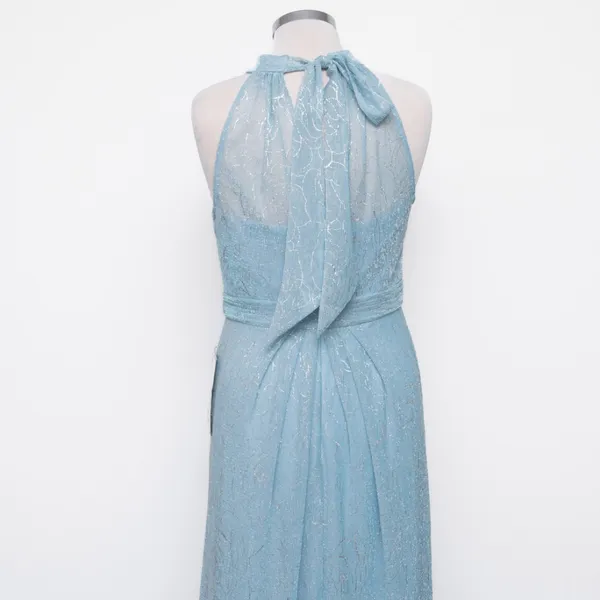 Adrianna Papell‎ | Floral Metallic Stencil Halter Gown - Image 12