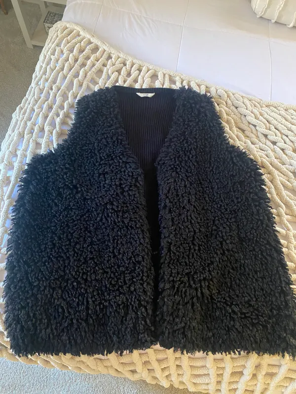 Tierra & Sky Sherpa black Long Vest Plus Size Woman 2XL - Image 4