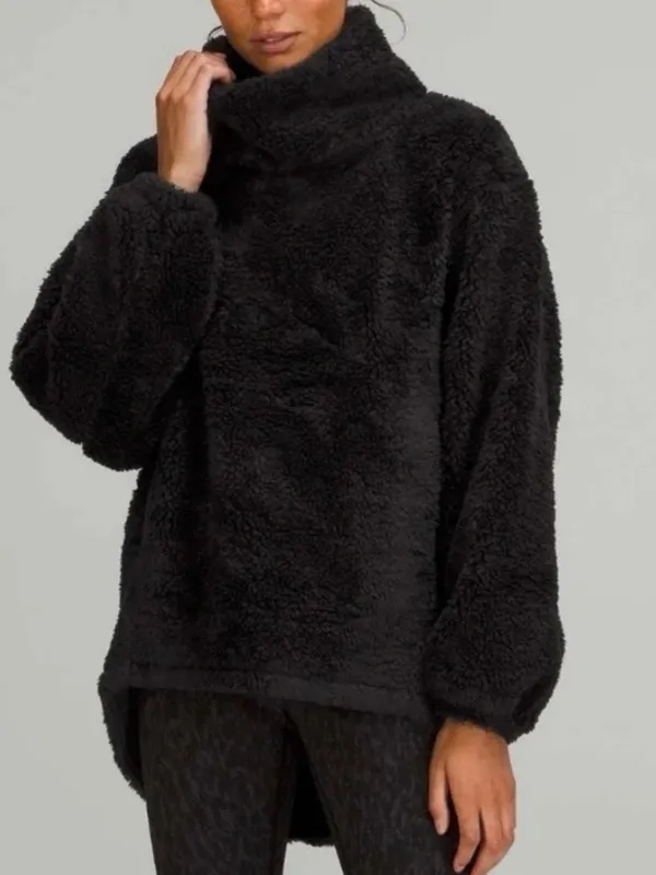 Lululemon Warmth Restore Sherpa Funnel Neck Pullover Black Size - Image 2
