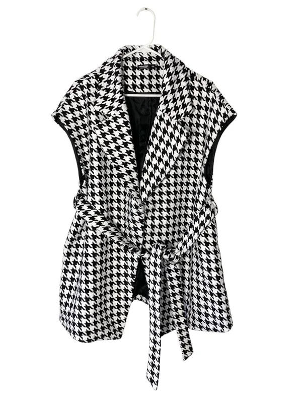 SHEIN Houndstooth Belted Sleeveless Jacket - Image 2