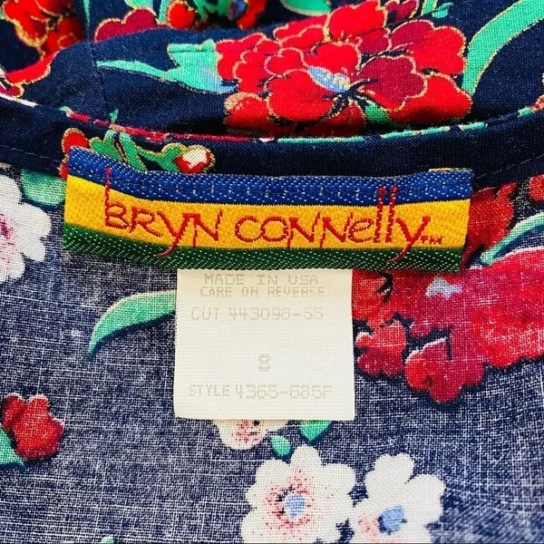Vintage 80's‎ 90's Bryn Connelly 8 Floral Doilie Floral Print Cottage core Dress - Image 8