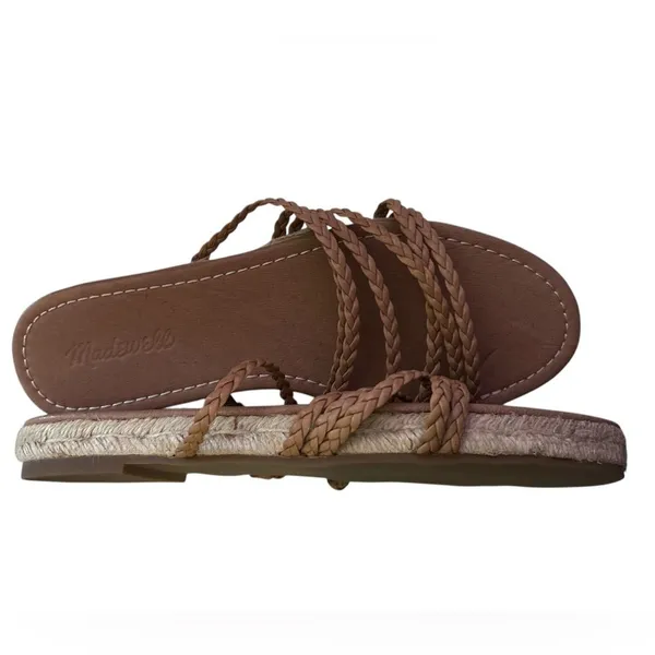 Madewell Women's The Kathryn Espadrille Slide Sandal Leather Size 8 MD777 NWOB - Image 6