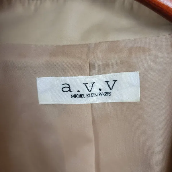a.v.v. Michel Klein Womens Jacket Size 42 Paris Brown Collared Full Zip Pockets - Image 3