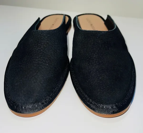 Lucky Brand Arvy Nib Black Embossed Slip-on Mules - Image 3
