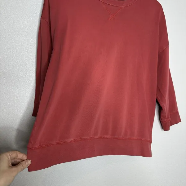 Vintage Y2K Gap 100% Cotton Crewneck Sweatshirt Red Plaid Sz M Cabincore Preppy - Image 6
