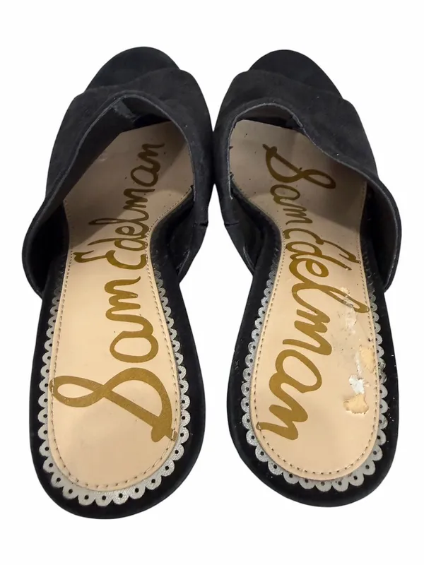 Sam Edelman | Orlie Heeled Mule Sandals Black Suede Chunky Heel Size 7.5 - Image 4