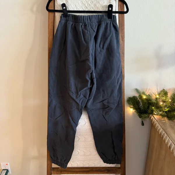 Topshop Navy Blue Classic Elastic Waistband Sweatpants - Image 4