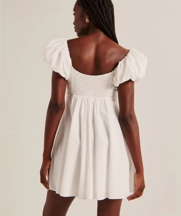 Abercrombie & Fitch Ruched Puff Sleeve Mini Dress - Image 5