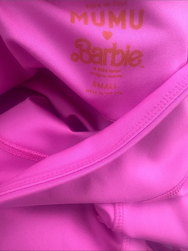Show Me Your Mumu x Barbie Sports Bra and Shorts Set Hot Pink Sz S - Image 6
