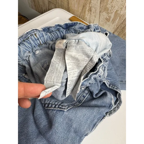ZARA High‎ Waisted Denim Jeans Paperbag Waist Straight Leg Women S - Image 6