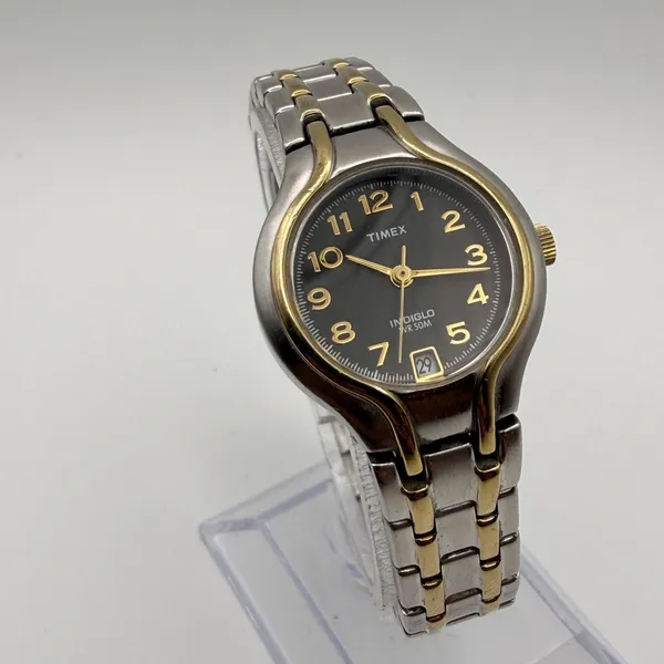 Elegant Timex Women's Two-Tone Indiglo Watch - 24mm Case Working New Battery - Image 2