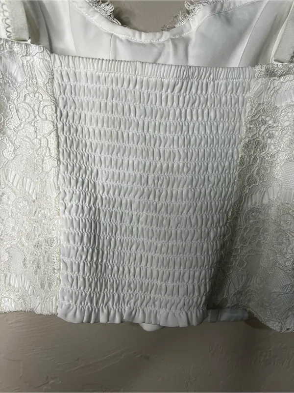 Cami NYC Revolve Scarlett Off White Lace Bustier‎ Smocked Back Crop Top - Image 5