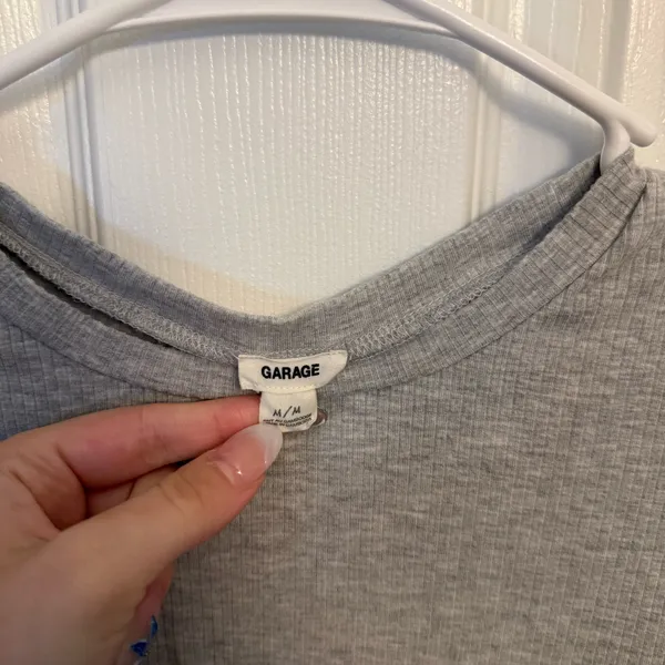 Garage Gray Ribbed Baby Tee - Image 3