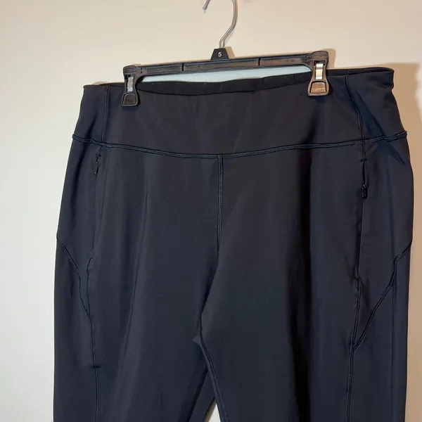 Athleta Rainier Jogger Black Fleece Lined High Rise Active Pants Women's XL - Image 2
