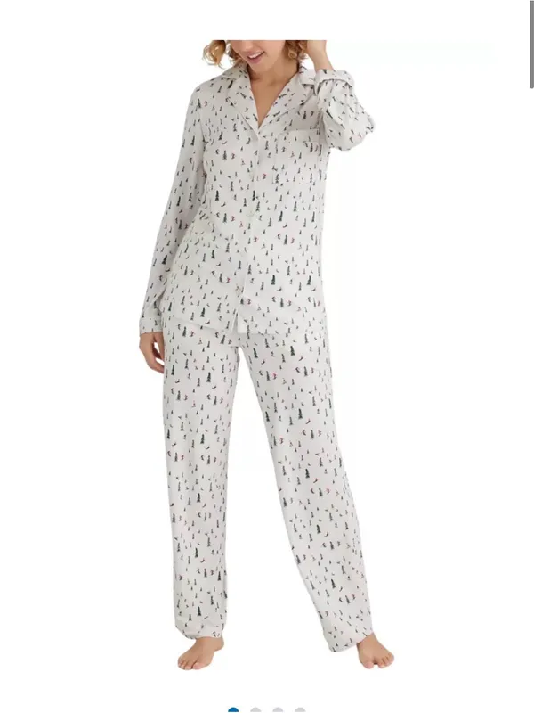 NWT Tommy John Downtime Printed Pajama Set ski mountain size XS - Image 2