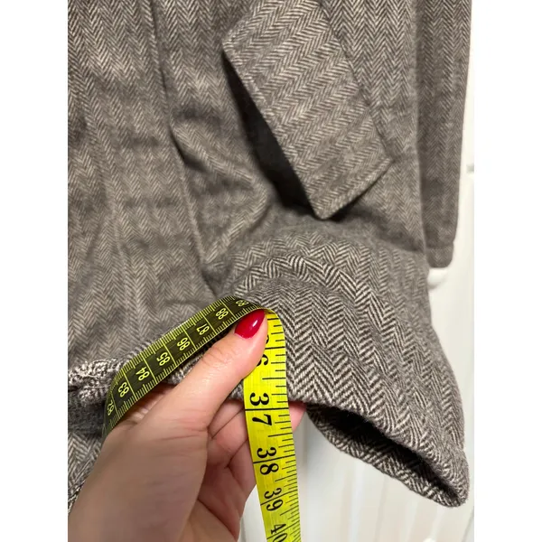 And Now This Brown Herringbone Hooded Coat M Size M - Image 10