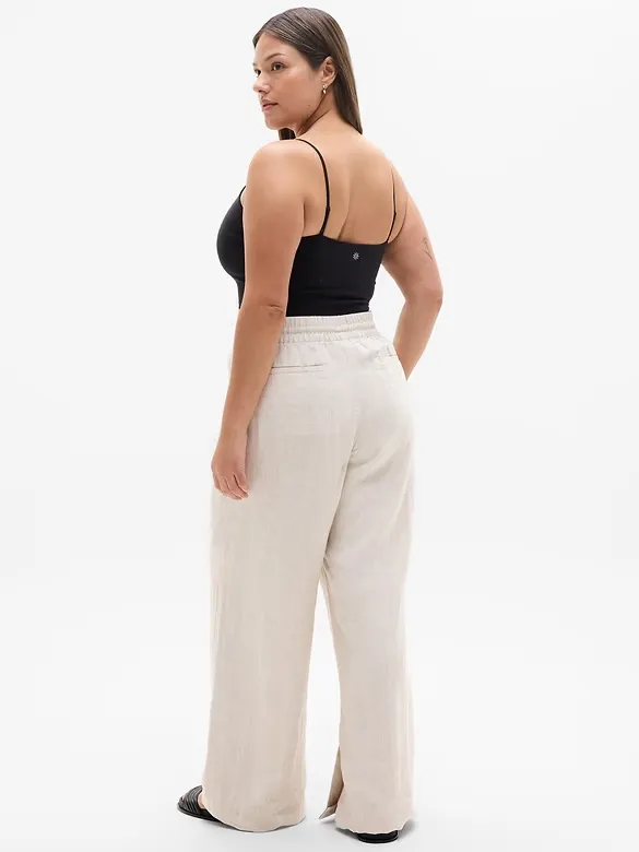 Athleta Retreat Linen High Rise Wide Leg Pants Undyed Natural Flax - Size XL - Image 2