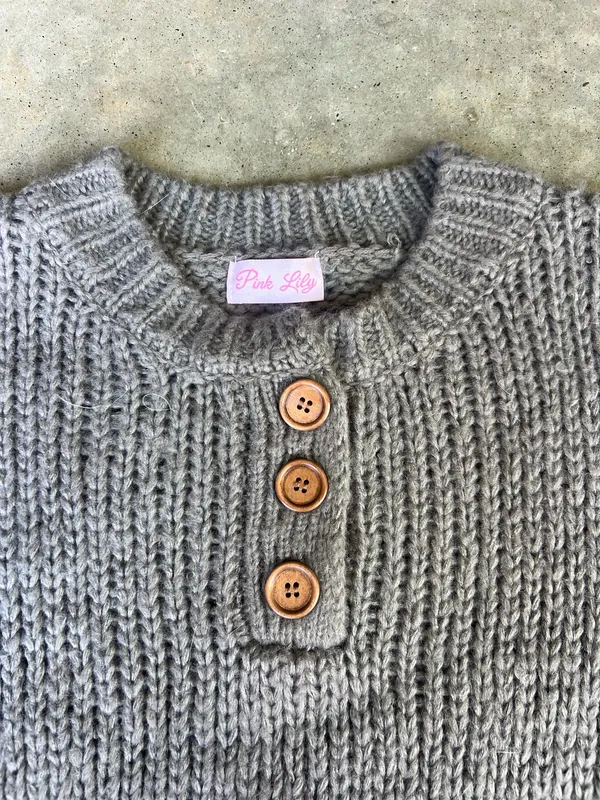 Pink Lily Grey Sweater - Image 3