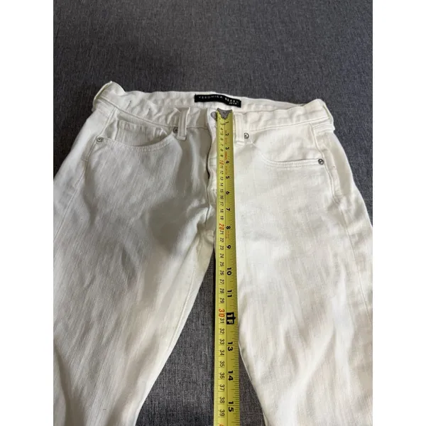 Veronica Beard Women's Brooke 8.5" Skinny Fray Raw Hem White Denim Jeans Sz 27 - Image 5