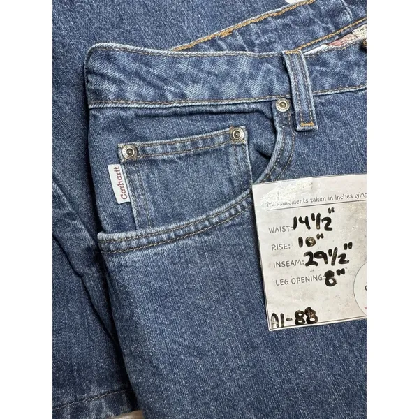 Carhartt Flannel Lined Straight Leg Jeans Womens Size 8X 30 Blue Denim - Image 8