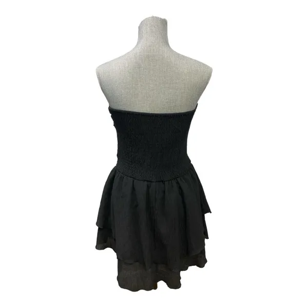 CIDER Women's Summer Cocktail Dress - Tube Ruched Ruffle Mini Dress SIZE L - Image 4