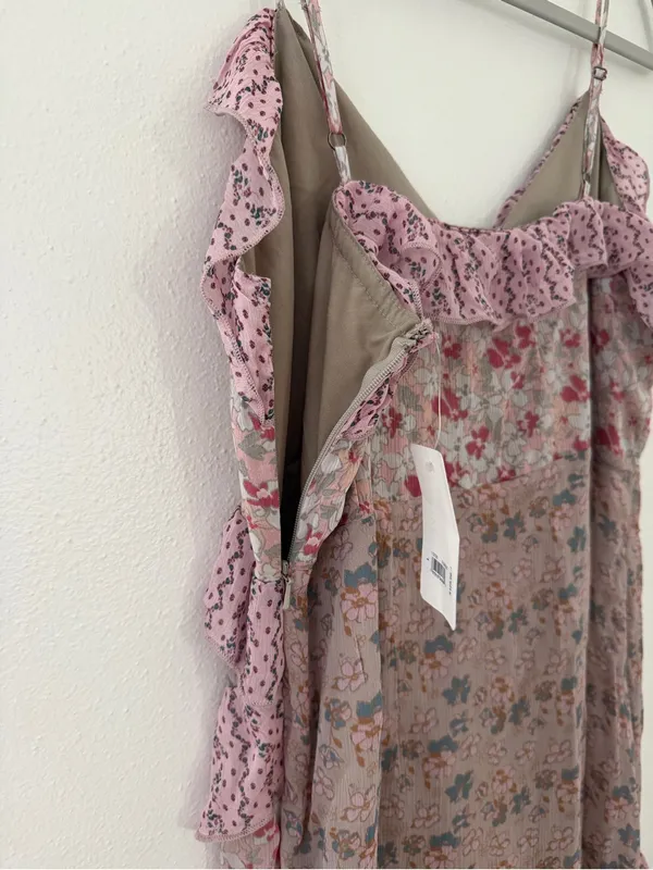 NWT Lucky Brand Coastal Cowgirl Coquette Floral Asymmetrical Midi Dress - Large - Image 10