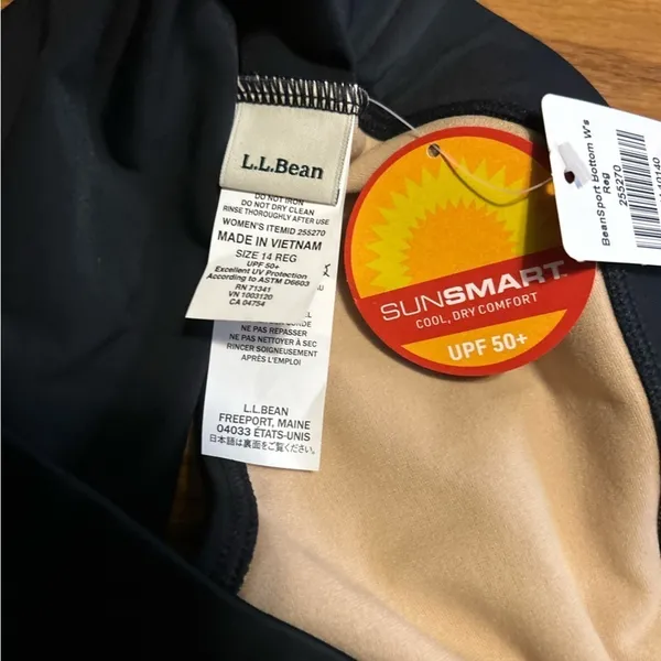 NWT L.L. Bean Women's Swim Bikini Bottom Solid Black Classic Size 14 REG - Image 4