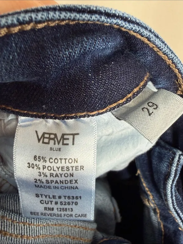 Vervet Style T5351 Boot Cut Flare Mid Rise Jeans Medium Wash Size 29 - Image 5
