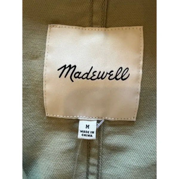 Madewell Jacket Women Medium Sage Green Southlake Military Tie Waist‎ Coat NWT - Image 9