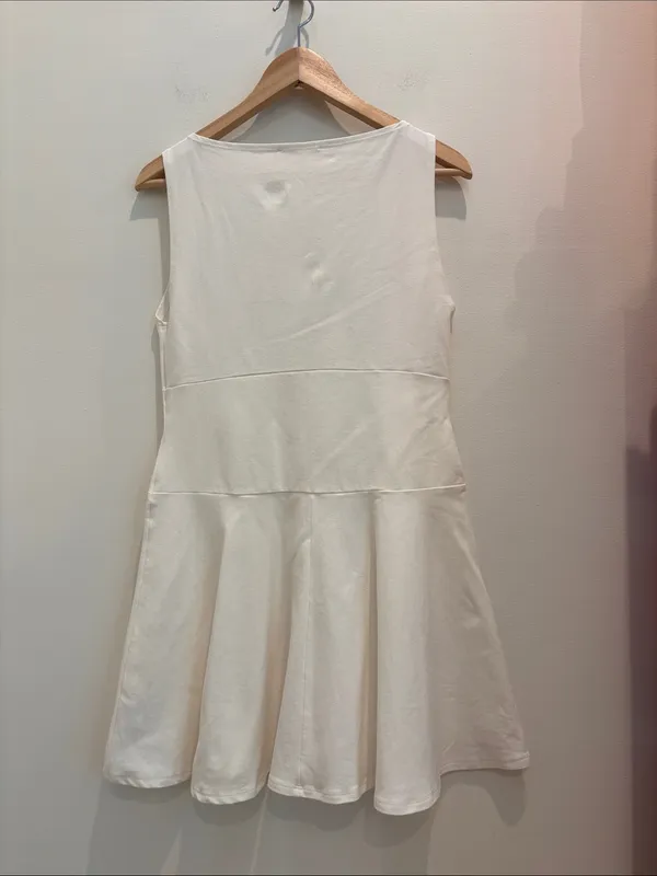 Reformation Dress Mayve Knit White Mini Size Large - Image 4