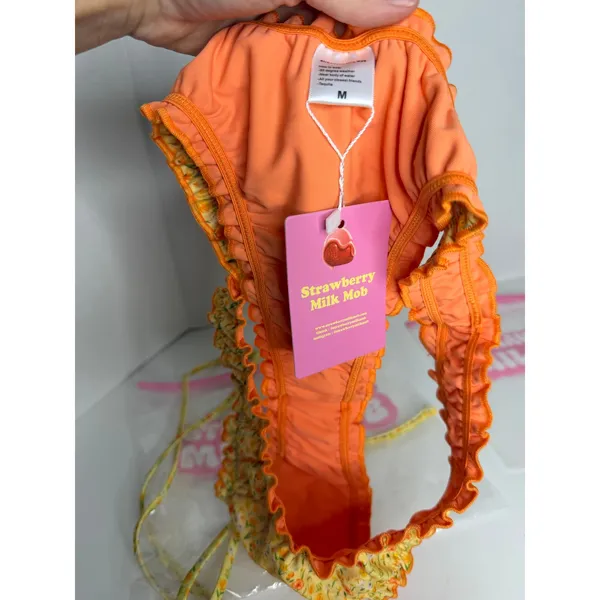 NEW Strawberry Milk Mob Yellow Bikini Size Medium Swim - Image 5