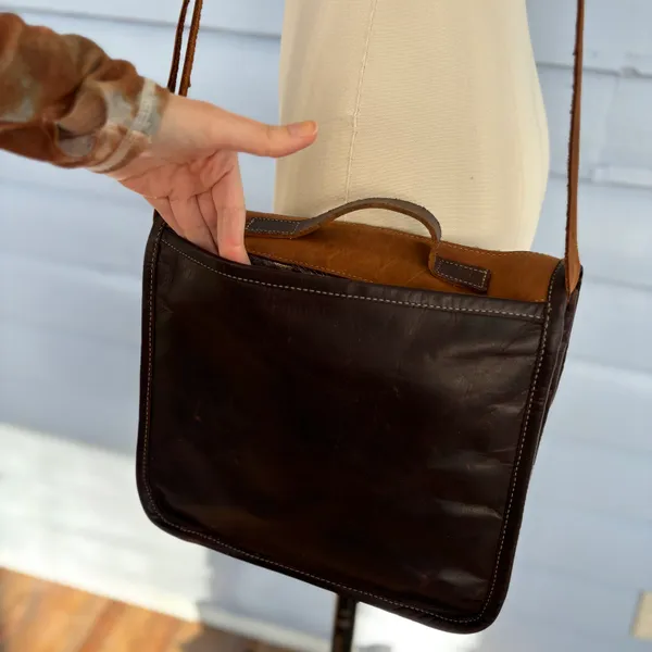 Leather Cowhide Crossbody Bag Gold - Image 4
