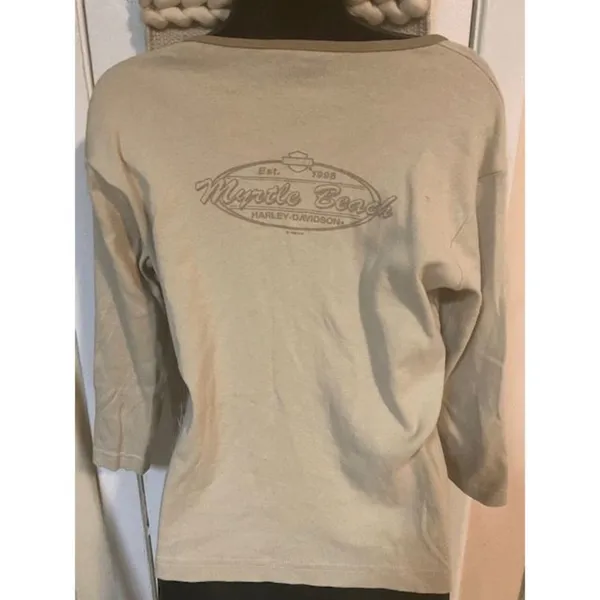 Harley Davidson 3/4 sleeve snap up shirt - Image 2